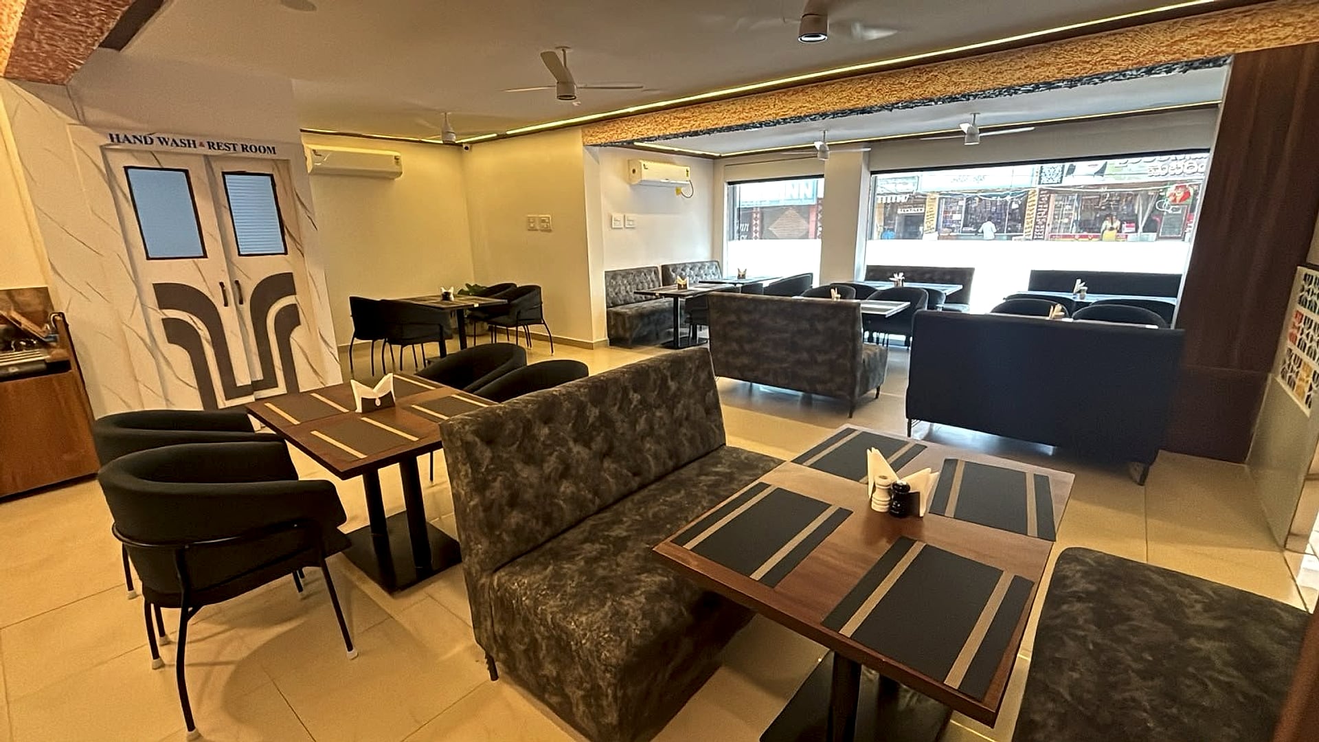 Air-conditioned family dining hall with comfortable seating